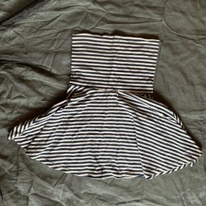 AMERICAN APPAREL Striped Navy & Cream Skirt/Top